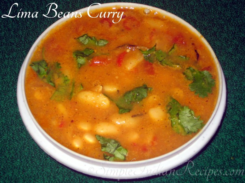 Lima Beans Curry Butter Beans Curry Simple Indian Recipes